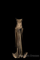 Vintage Mermaid Sweetheart Brown Long Evening Prom Gown Fairy Evening Prom Dresses